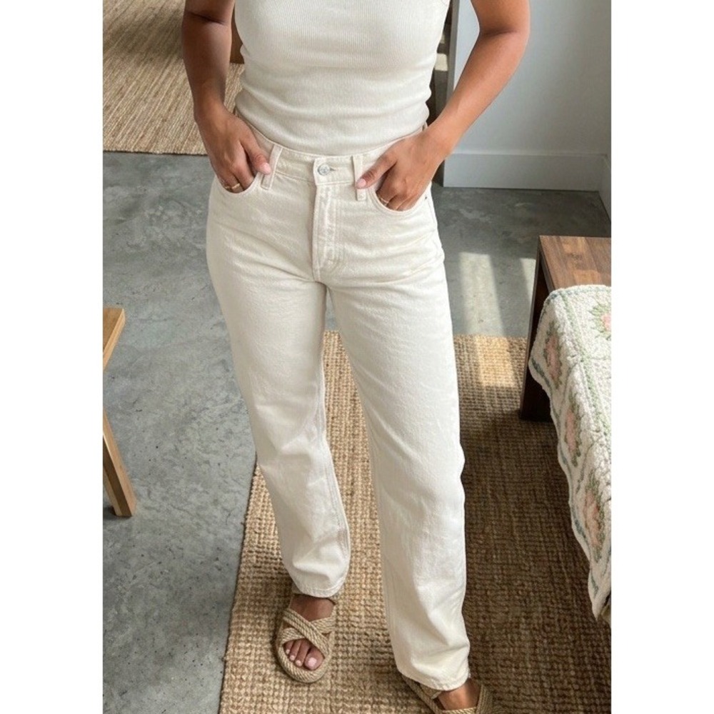 NEW Alexa Chung x Adriano Goldschmied AG ANTHROPOLOGIE SABINE OFF WHITE SIZE 26